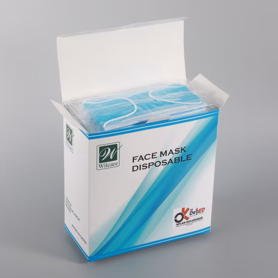 Wholesale Blue Anti Dust Non Woven Disposable Protective 3ply Earloop Folded Face Facial Mask with Meltblown Cloth for Civil Use