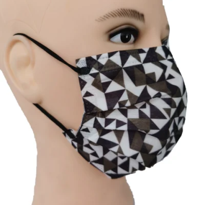 Novo designer personalizado preto máscara de uso diário 3 camadas Meltblown máscara facial de desenho animado ao ar livre respirável máscara facial descartável