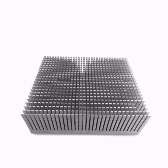 Usinagem de ranhura personalizada Pino Fin Dissipadores de calor da indústria de alta potência Extrusão Alumínio Solução térmica Dissipadores de calor com fresa CNC Perfuração Superfície plana